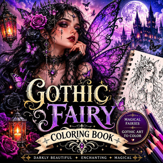 120+ Gothic Coloring Pages Bundle | Adult Gothic Coloring Book | Fantasy Coloring Sheets | Printable PNG Digital Download
