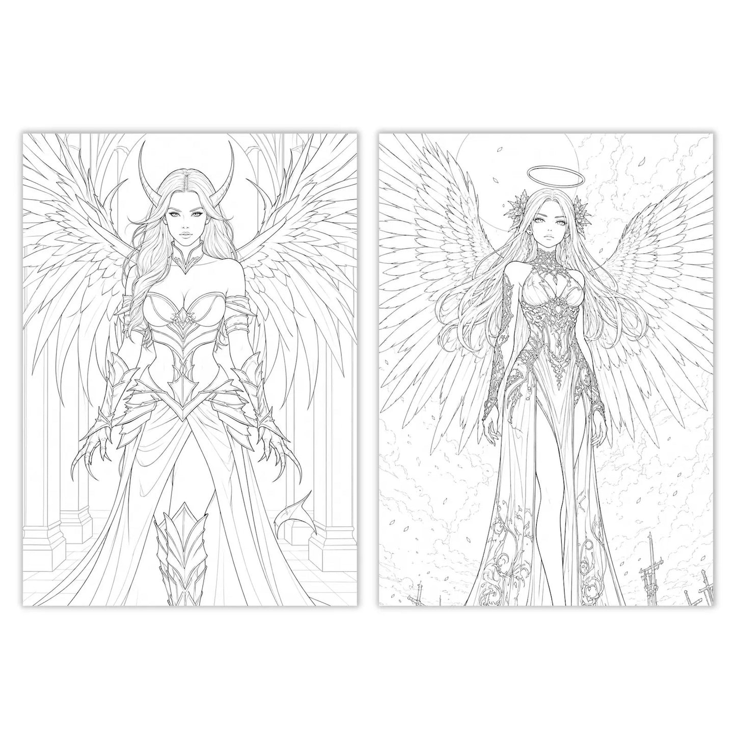 120+ Gothic Coloring Pages Bundle | Adult Gothic Coloring Book | Fantasy Coloring Sheets | Printable PNG Digital Download