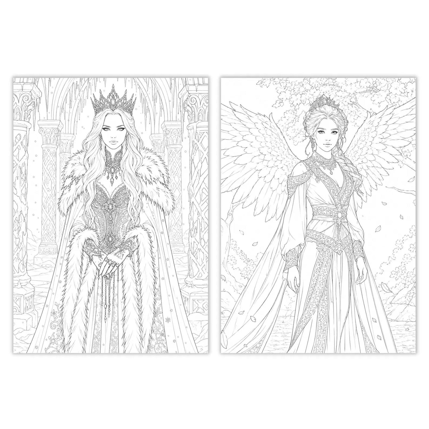 120+ Gothic Coloring Pages Bundle | Adult Gothic Coloring Book | Fantasy Coloring Sheets | Printable PNG Digital Download