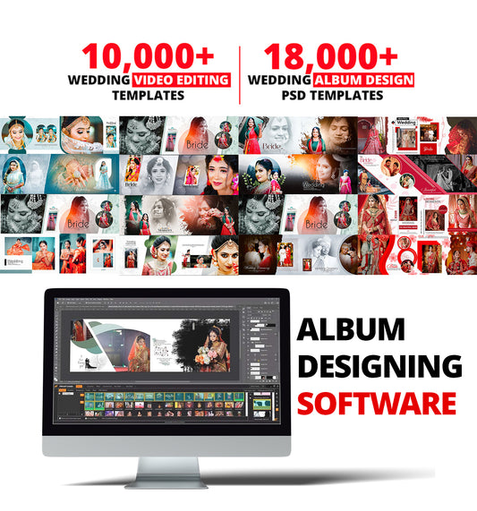 18000+ Wedding PSD & 10000+ Wedding Video Editing Templates & Auto Album Designing Software